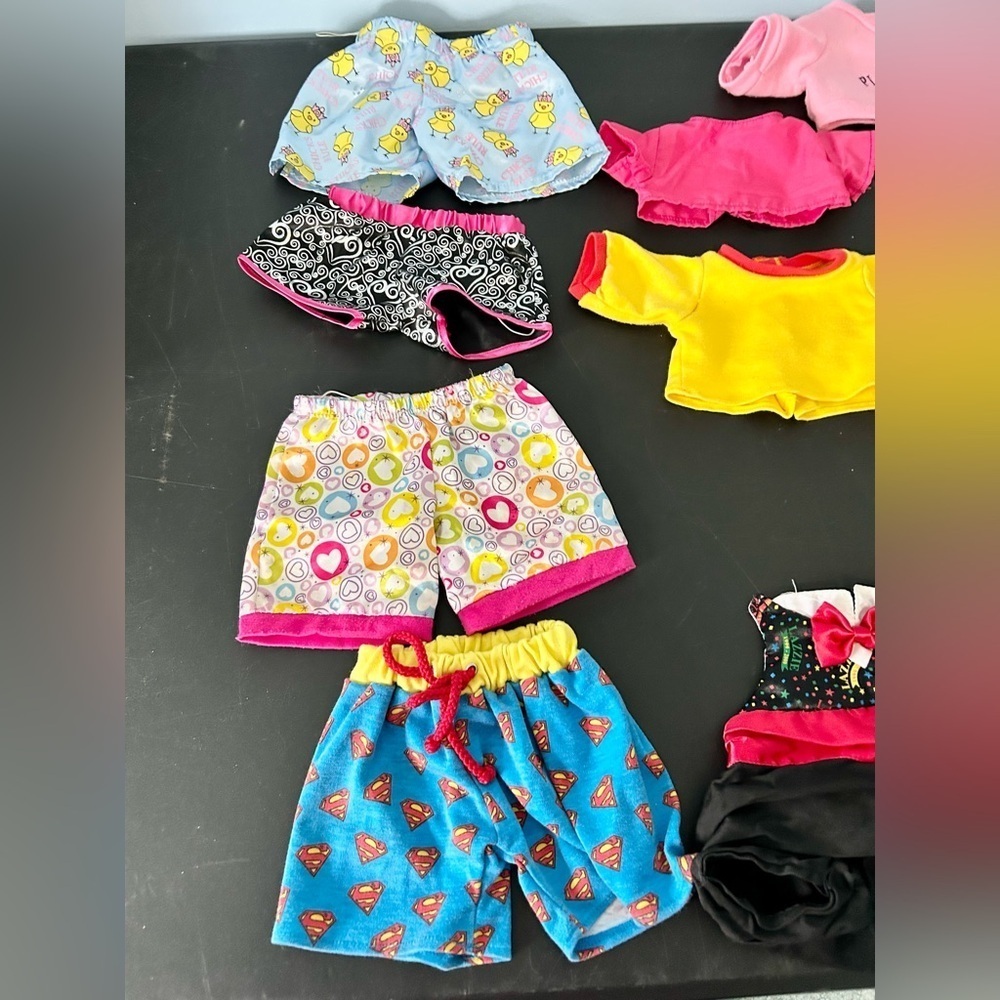 Bear/doll/animal clothes lot of 14 jean skirts/shorts/tops fits most BAB animal - Picture 2 of 8